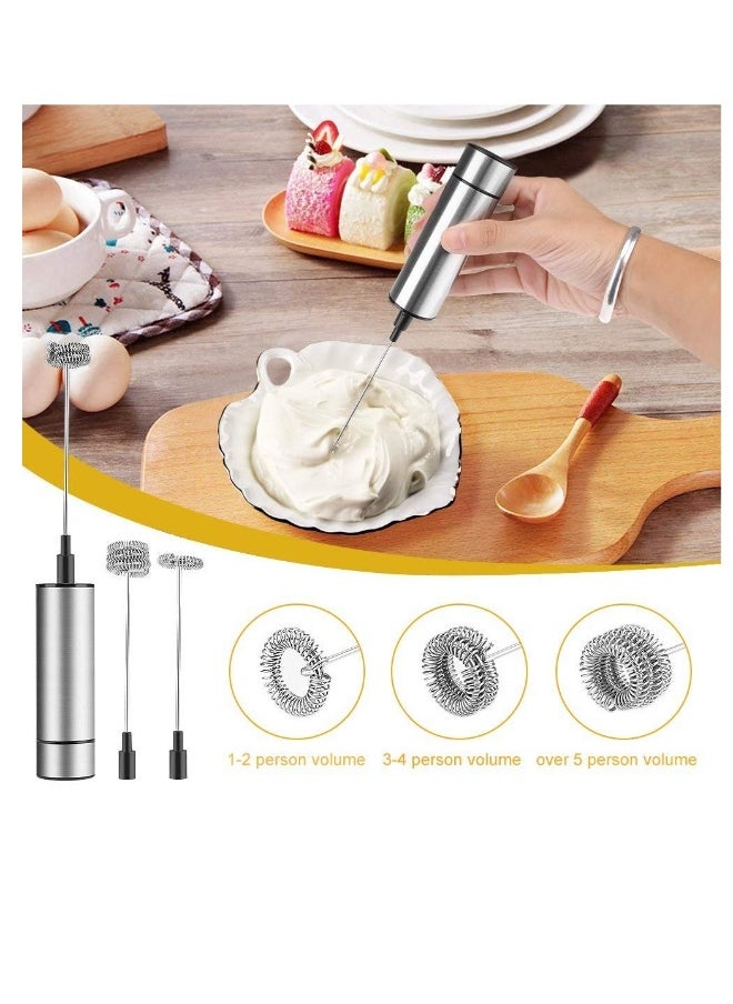 Milk Frother, Handheld Foam Maker, Portable Drink Mixer Stainless Steel