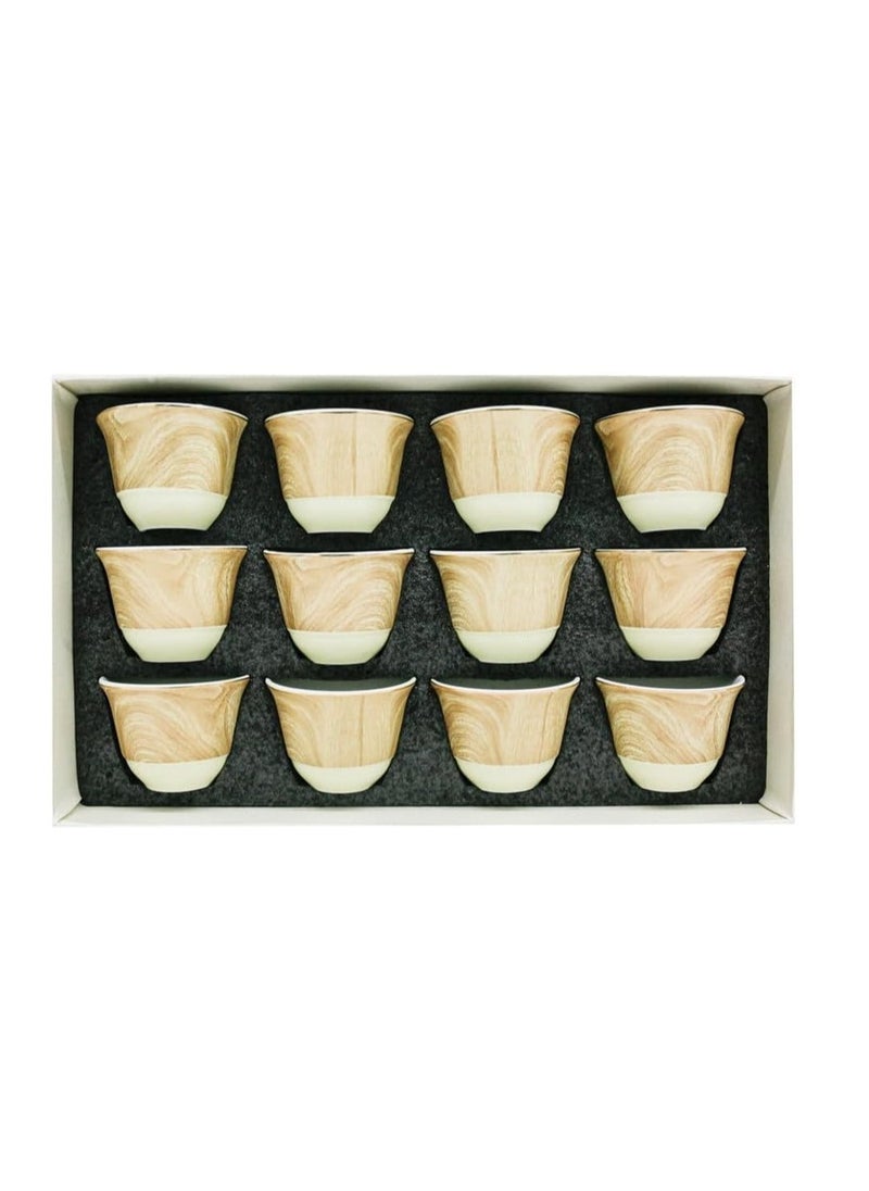 Palermo Ceramic Printed 60ML Cawa Cup Set 12pcs
