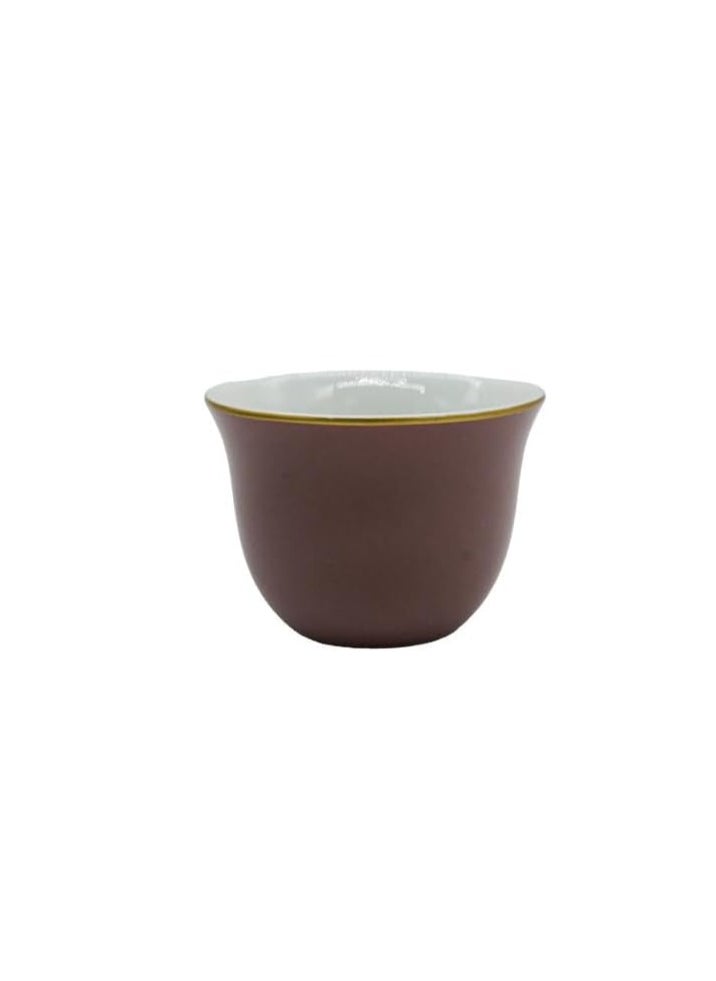 Shallow Ceramic Cawa Cup for Tea Coffee Perfect for Home Office Coffee Shops Set of 12Pcs(60ML)-Peach&Gold