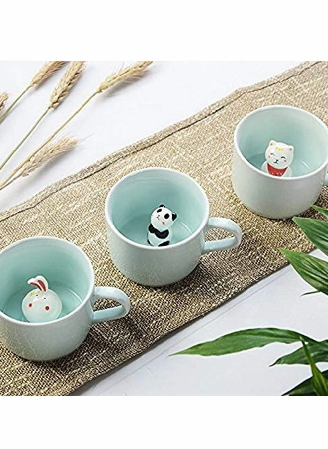 Panda Ceramic Cup, Coffee Milk Tea Ceramic Mugs,3D Animal Cups | Hidden Animal Inside |Best Gift for Morning Drink Weddings Birthdays Father's Day
