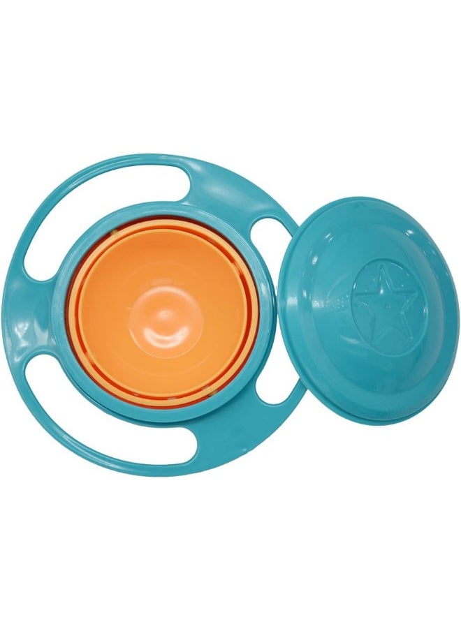 Baby Gyro Bowl 360 Degree Rotation Spill Resistant Gyroscopic Bowl with Lid Toy Tableware for Kids Toddlers