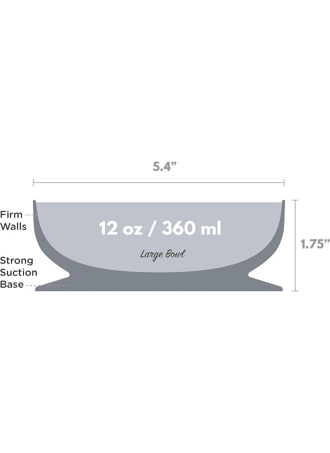 ChooMee Baby Suction Bowl | Strong Suction Grip With Firm Bowl | 100% Silicone, Bpa Free | 1 CT Large (Pack Of 1) Gray