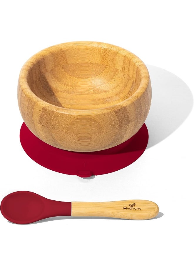 Avanchy Bamboo Baby Bowl & Spoon Baby Cutlery Bamboo Kids Bowl Bpa Free Bowl Bamboo Kids Utensils Baby Bowl And Spoons Set