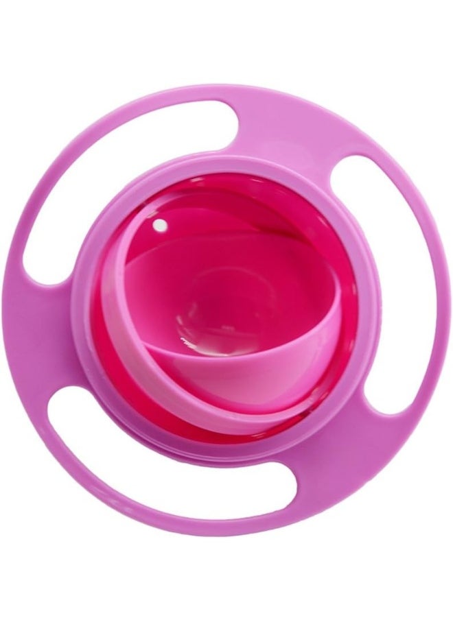 Baby Gyro Bowl 360 Degree Rotation Spill Resistant Gyroscopic Bowl with Lid Toy Tableware for Kids Toddlers