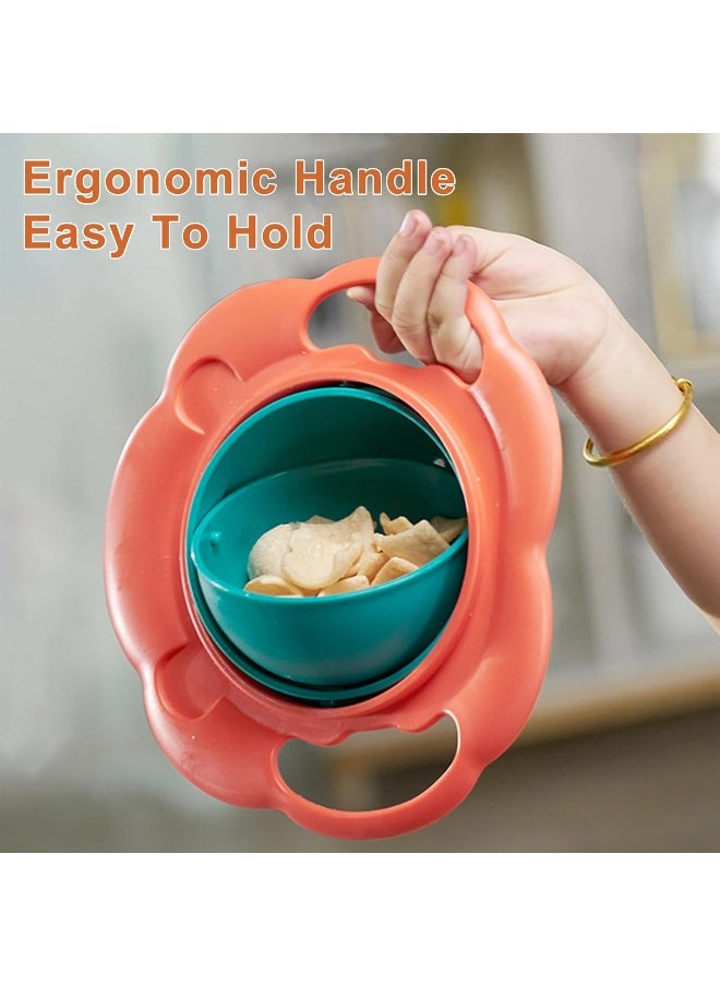 New Upgraded Gyro Bowl Magic Bowl 360° Rotation Spill Proof Snack Cups with Lid
