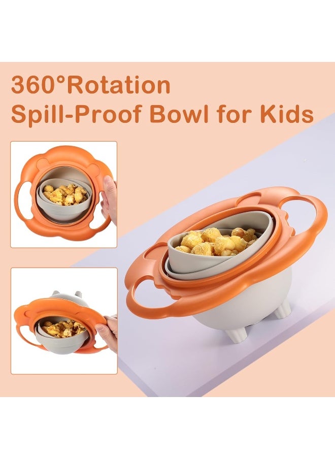 New Upgraded Gyro Bowl Magic Bowl 360° Rotation Spill Proof Snack Cups with Lid