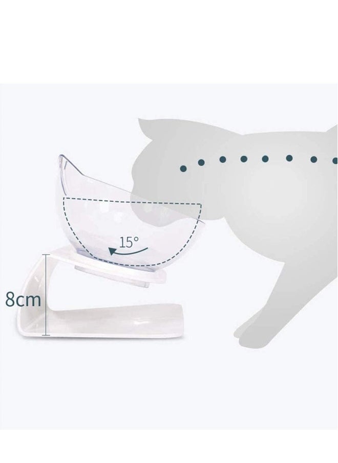 Elevated Double Cat Bowl Pet Feeding 15°Tilted Raised  Stress-Free Suit for Small Dogs Feeder