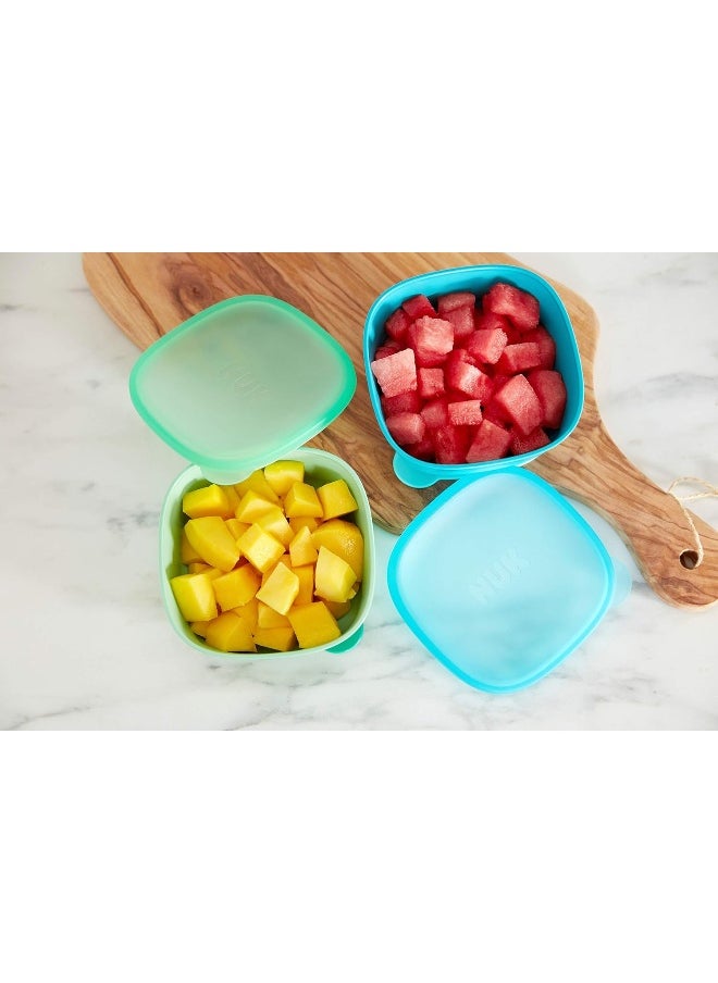 NUK Suction Bowl and Lid, Assorted Colors, 2 Pack, 6+ Months