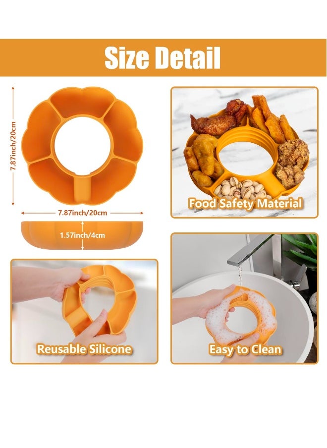 Silicone Snack Bowl for Stanley 40 oz Cup with Handle, Reusable Snack Tray for Tumbler Accessories, Perfect Gift for Women in Orange