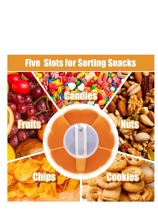 Silicone Snack Bowl for Stanley 40 oz Cup with Handle, Reusable Snack Tray for Tumbler Accessories, Perfect Gift for Women in Orange