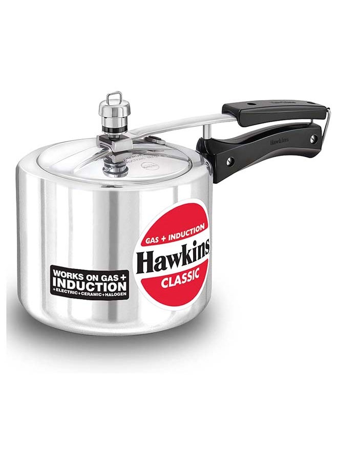 3Liters Classic Aluminium Pressure Cooker, Induction Inner Lid Cooker, Tall Design Pan Cooker (ICL3T) Silver