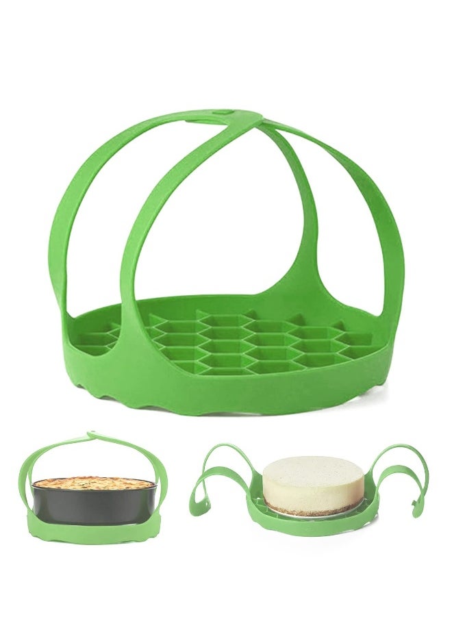 21x21x2.5 cmcm Silicone Steamer Sling Portable Non-Stick Steamer Sling Anti-scalding Baking pan Lifting Steamer Rack Egg Steamer Rack and Baking Pan Sling 6 Qt /8 Qt Green 21x21x2.5 cm Green