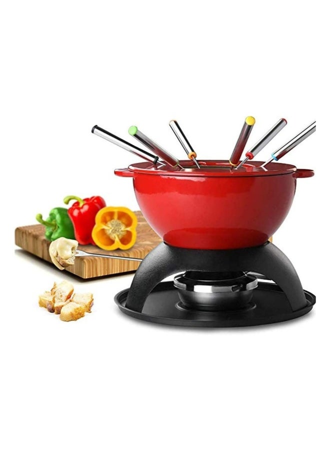 Stainless Steel Fondue Forks Set, 6 Pack 9.5 Inch Color-Coded Forks with Heat-Resistant Handles for Cheese, Chocolate, and Fruit Fondue, Perfect for Parties and Gatherings