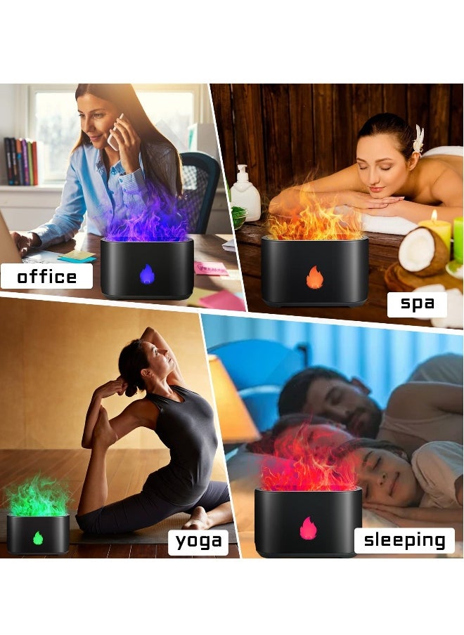 4-Color Flame Diffuser and 200mL Essential Oil Humidifier with Auto Shut-Off, Perfect for Home, Office and Bedroom