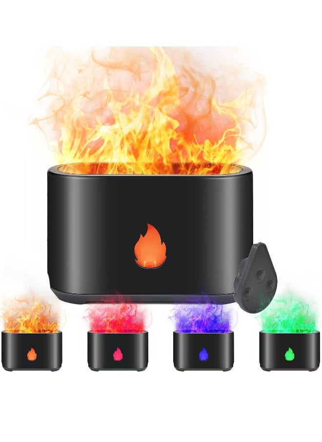 4-Color Flame Diffuser and 200mL Essential Oil Humidifier with Auto Shut-Off, Perfect for Home, Office and Bedroom