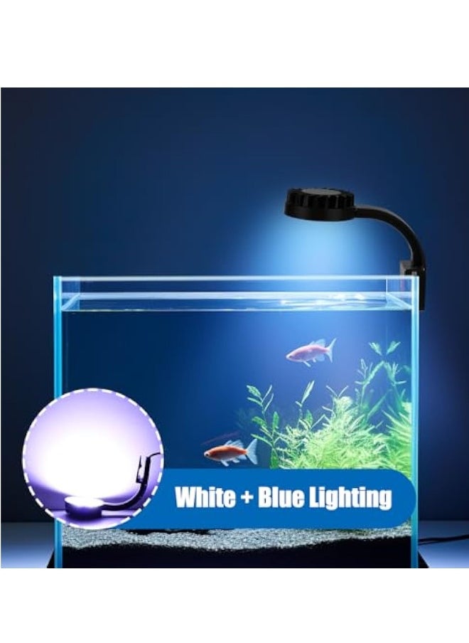 LED Fish Tank Light, Full Spectrum Aquarium Light with Waterproof Fixing Clip, 5W USB Fish Lamp Aquarium Lighting, for Small Fish Tank, Freshwater and Planted Tank(Adapter Not Included,Energy Class E)