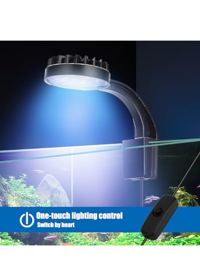 LED Fish Tank Light, Full Spectrum Aquarium Light with Waterproof Fixing Clip, 5W USB Fish Lamp Aquarium Lighting, for Small Fish Tank, Freshwater and Planted Tank(Adapter Not Included,Energy Class E)