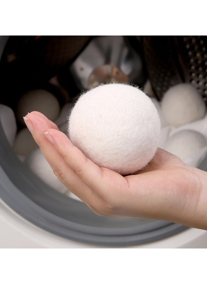 Wool Dryer Balls 6 Pack, Laundry Reusable Reduce Clothing Wrinkles, Wool Balls for Dryer, Natural Fabric Softener, New Zealand Wool, Saving Drying Time, Lint Free, Anti Static, Dryer Balls for Dryers