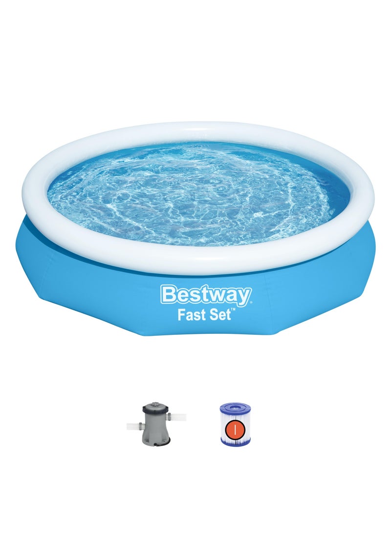 Bestway Inflatable Pool Set 305x66cm | Easy-to-assemble, no-tool set up | Family Swimming Pool | Above Ground Pool | Backyard Pool | Summer Fun with Friends and Family