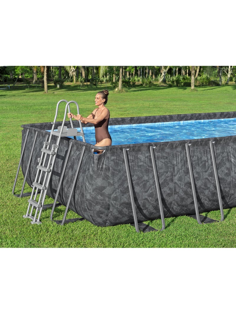Bestway Rectangular Pool Set Power Steel 732x366x132cm | Family Swimming Pool with Ladder | Above Ground Pool | Backyard Pool | Steel Framed Pool | Summer Fun with Friends and Family