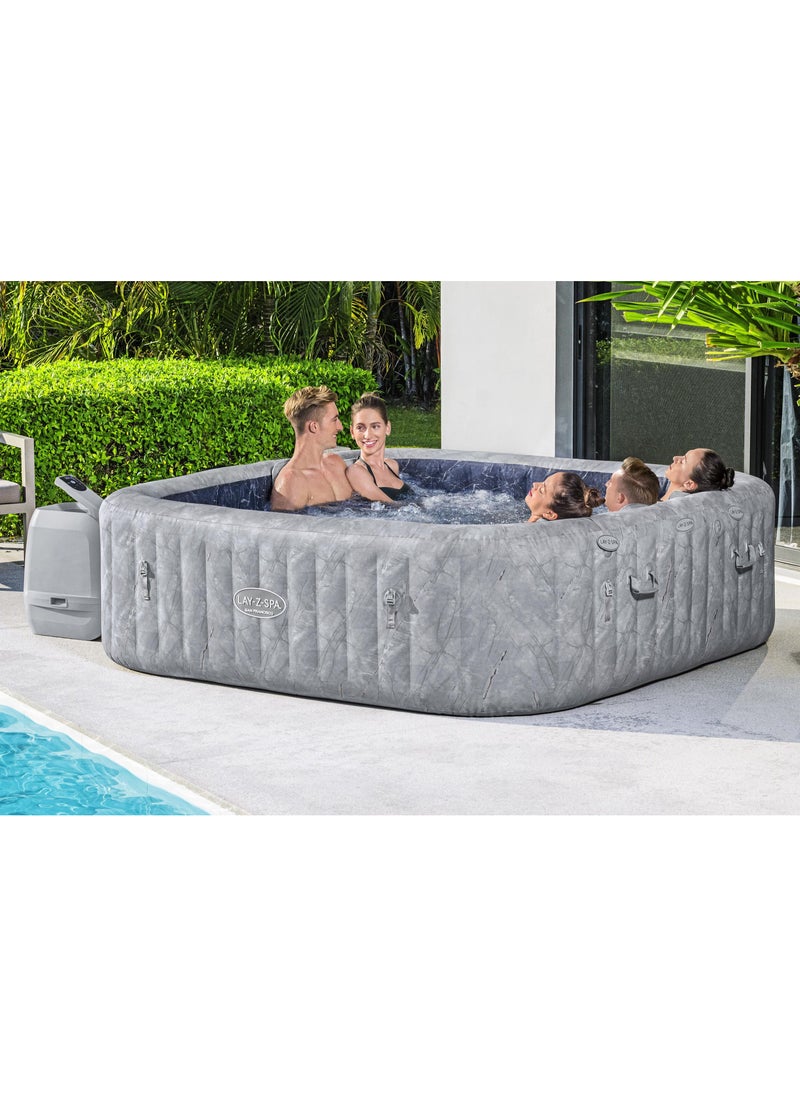 Bestway Airjet Lay-Z Spa San Francisco Premium Inflatable Hot Tub 230x71cm | 5-7 Adults | Square Portable Hot Tub | Spa-Like Experience Tub | Relaxation and Comfor for your Family and Friends