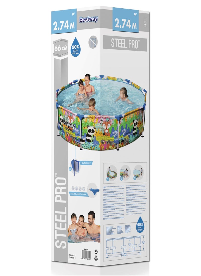 Bestway Steel Pro Pool 274x66cm | Family Swimming Pool | Above Ground Pool | Backyard Pool | Steel Framed Pool | Summer Fun with Friends and Family