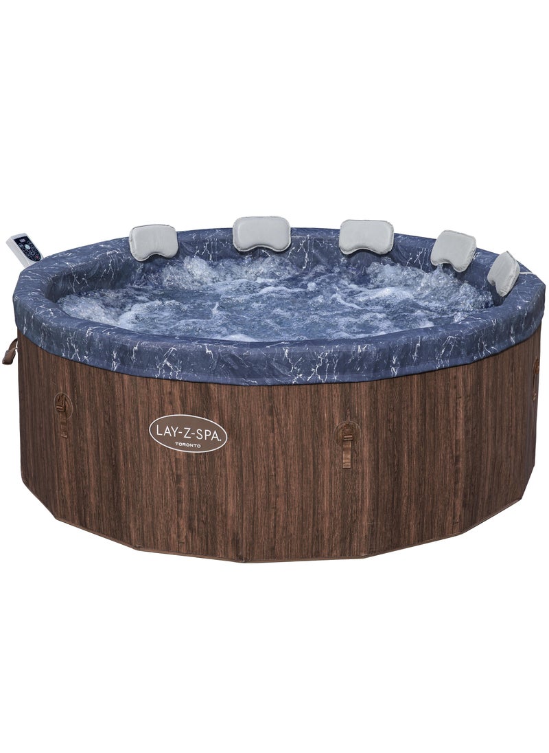 Bestway Airjet Lay-Z Spa Toronto Premium Inflatable Hot Tub 190x70cm | 5-7 Adults |Round Portable Hot Tub | Spa-Like Experience Tub | Relaxation and Comfor for your Family and Friends