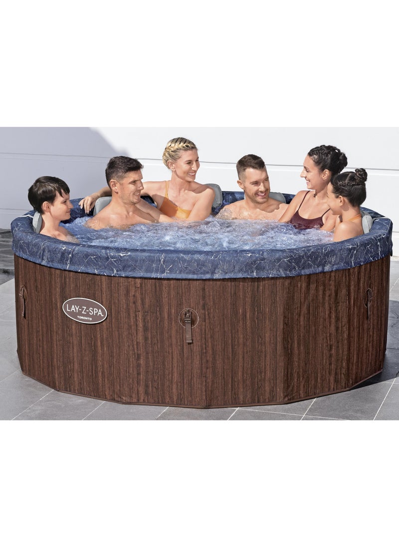 Bestway Airjet Lay-Z Spa Toronto Premium Inflatable Hot Tub 190x70cm | 5-7 Adults |Round Portable Hot Tub | Spa-Like Experience Tub | Relaxation and Comfor for your Family and Friends