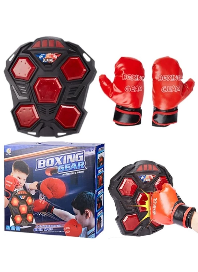Electronic Interactive Boxing Toy – Portable Boxing Training Game Machine for Kids & Adults – Indoor/Outdoor Fitness Toy for Parent-Child Play – Reflex & Reaction Trainer with Light & Sound