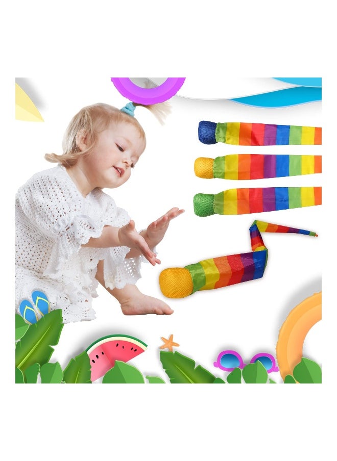 Catch Tail Foam Balls Soft Rainbow Play Ball Educational Sports Playground Balls Colorful Meteor Ball with Rainbow Tails for Kids Kindergarten School Sensory Training Random Color