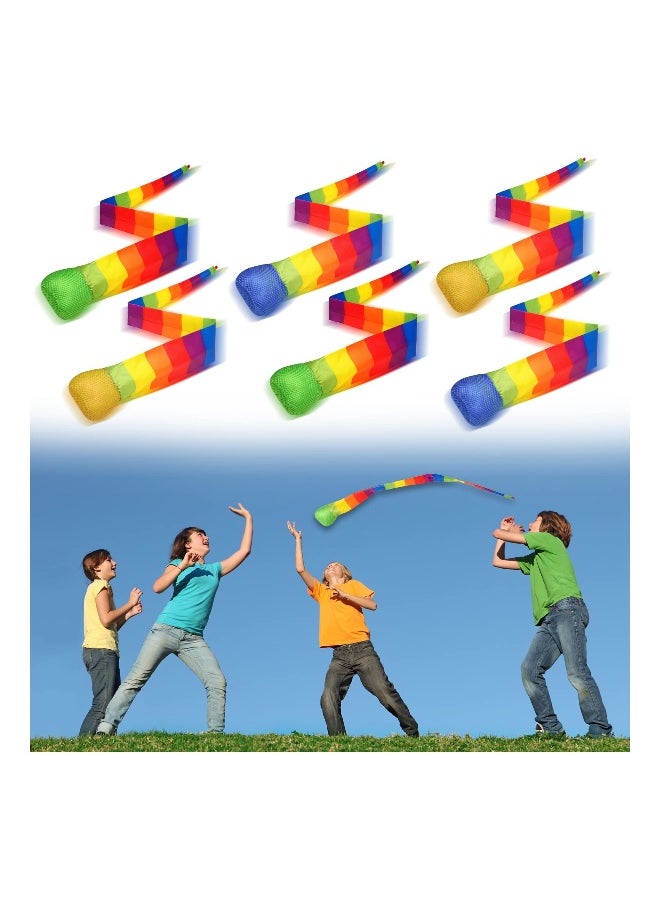 Catch Tail Foam Balls Soft Rainbow Play Ball Educational Sports Playground Balls Colorful Meteor Ball with Rainbow Tails for Kids Kindergarten School Sensory Training Random Color