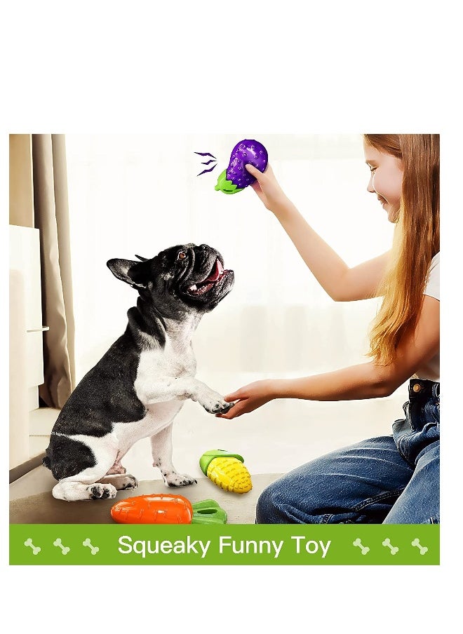 SYOSI Dog Toys for Aggressive Chewers Large Medium Small Breed Dog Chew Toys for Aggressive Chewers Indestructible Tough Durable Dog Toys Pack with 3 Squeaky Toys and 1 Ring Toy Best Dog Gifts