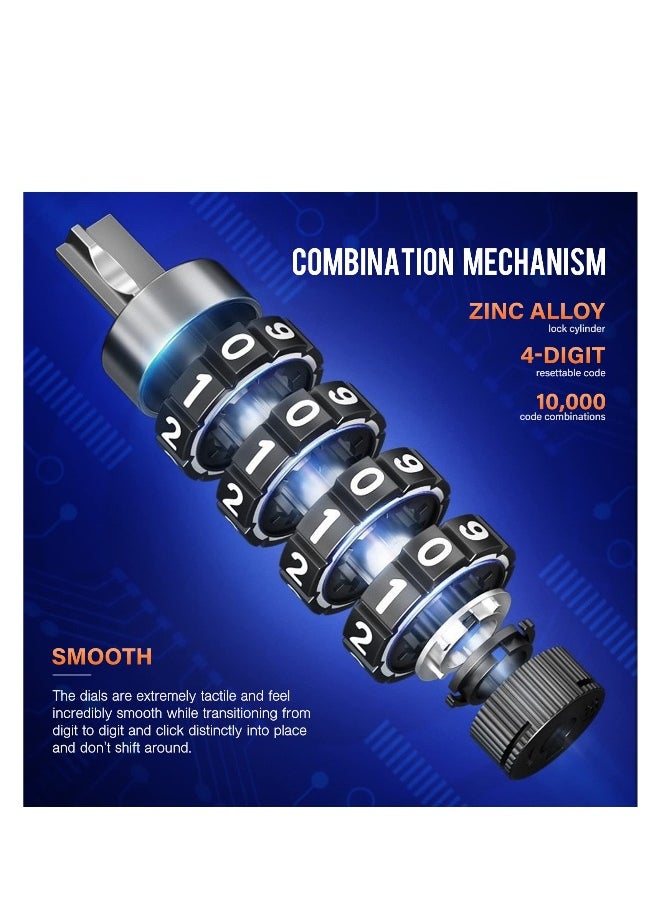Scooter Lock Cable, Fit for Xiaomi Mijia M365 ES Series, Bicycle Combination Locks Coiled Chain Lock Basic Self Coiling Core Steel Wire 4 ft Long 1/3 inch Fit for M365/ES1/ES2/ES3/ES4