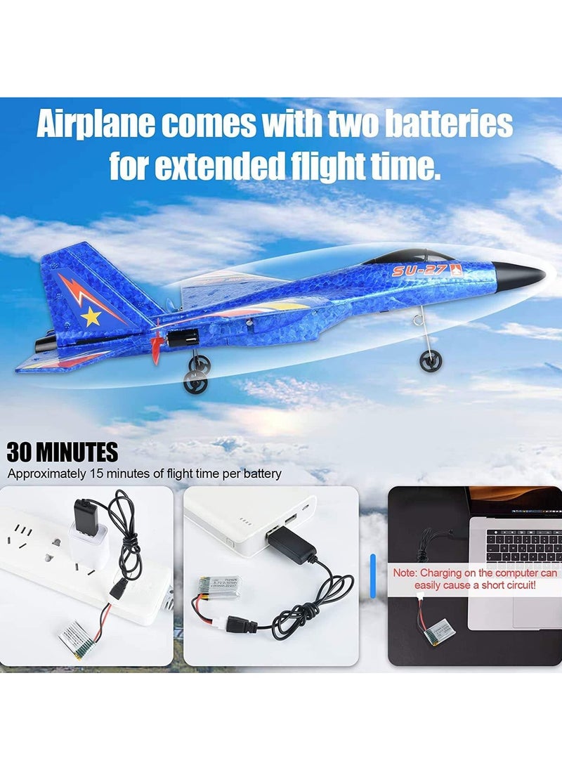 RC Jet Fighter Airplane  Remote Control Aircraft with Gyro, Dual Motor, EPP Foam, Easy to Fly, Beginner Friendly, Outdoor Flight Toy Plane