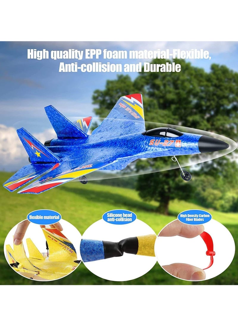 RC Jet Fighter Airplane  Remote Control Aircraft with Gyro, Dual Motor, EPP Foam, Easy to Fly, Beginner Friendly, Outdoor Flight Toy Plane