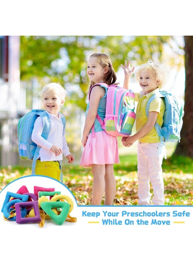 Shapes Walking Rope for Preschool Walking Rings for Toddlers 100th Day of School 10 Colorful Handles Leash for Toddler Class Line Rope 165'' Long Keep Children Calm and Line Classroom Supplies (2)