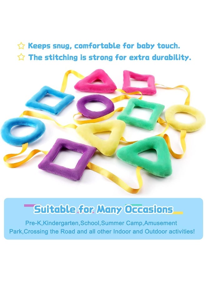 Shapes Walking Rope for Preschool Walking Rings for Toddlers 100th Day of School 10 Colorful Handles Leash for Toddler Class Line Rope 165'' Long Keep Children Calm and Line Classroom Supplies (2)
