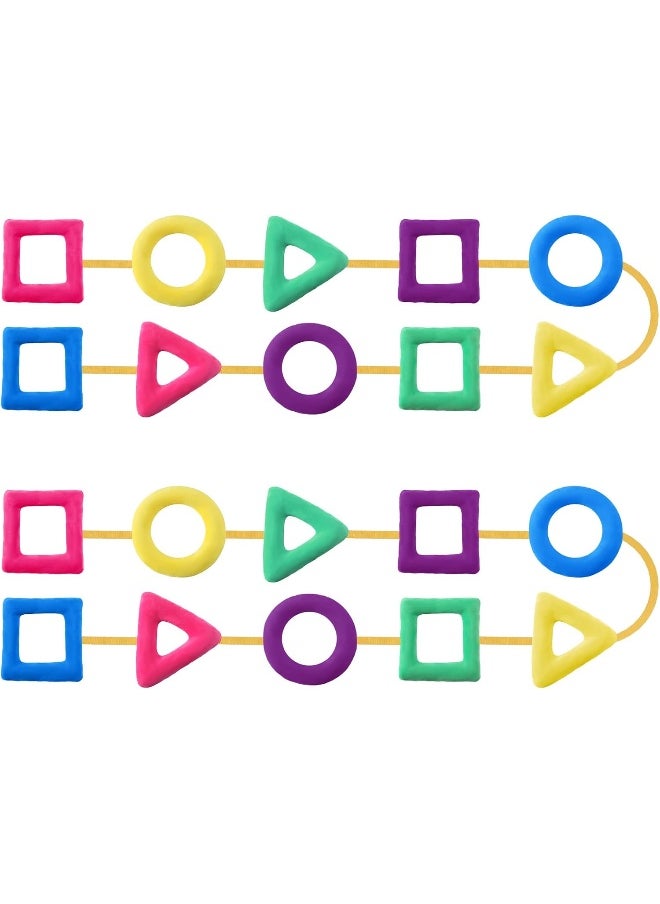 Shapes Walking Rope for Preschool Walking Rings for Toddlers 100th Day of School 10 Colorful Handles Leash for Toddler Class Line Rope 165'' Long Keep Children Calm and Line Classroom Supplies (2)