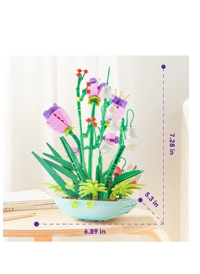 SYOSI Mini Bricks Bouquet Flower Building Set Build A Flower Building Blocks Kit for Adults Toy Cute Botanical Collection Gift for Girls 632 Pcs (Not Compatible with Lego Set