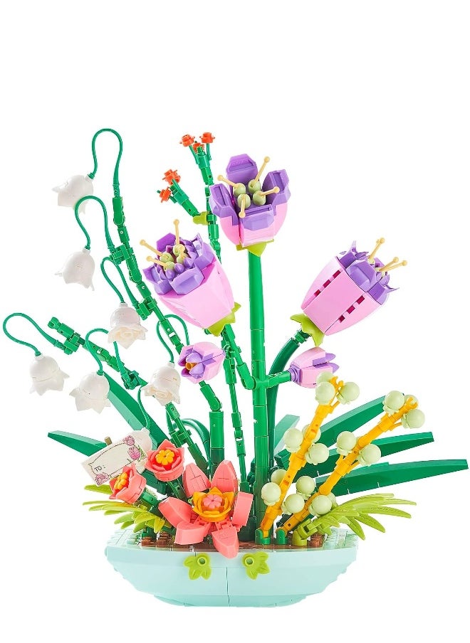SYOSI Mini Bricks Bouquet Flower Building Set Build A Flower Building Blocks Kit for Adults Toy Cute Botanical Collection Gift for Girls 632 Pcs (Not Compatible with Lego Set