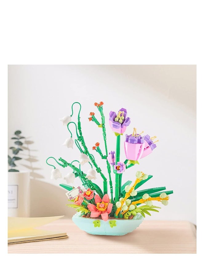 SYOSI Mini Bricks Bouquet Flower Building Set Build A Flower Building Blocks Kit for Adults Toy Cute Botanical Collection Gift for Girls 632 Pcs (Not Compatible with Lego Set