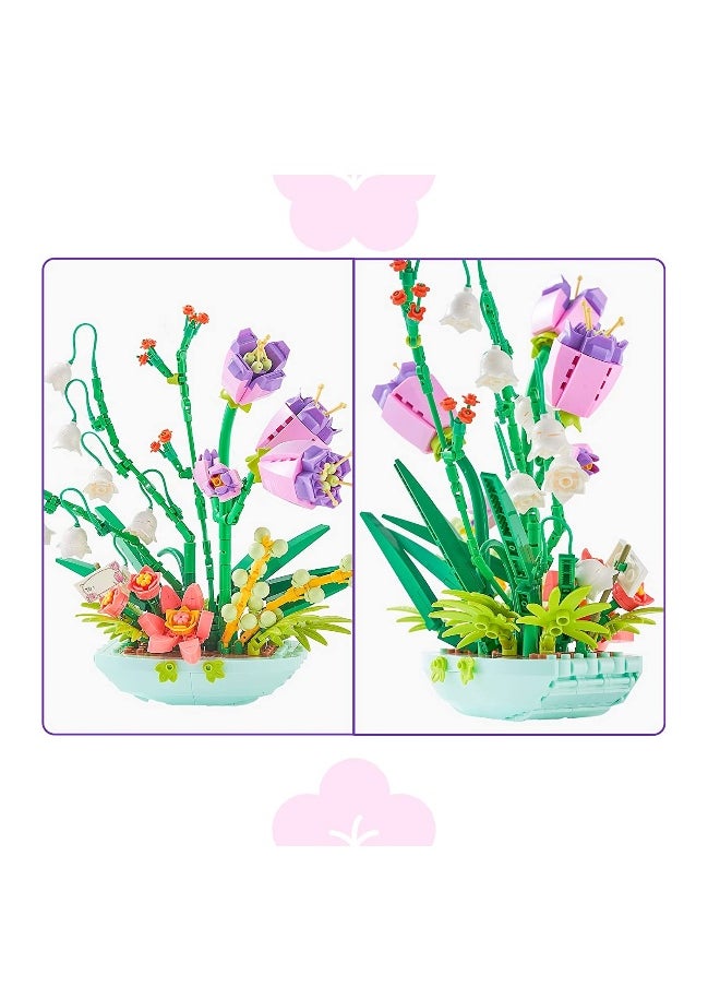 SYOSI Mini Bricks Bouquet Flower Building Set Build A Flower Building Blocks Kit for Adults Toy Cute Botanical Collection Gift for Girls 632 Pcs (Not Compatible with Lego Set