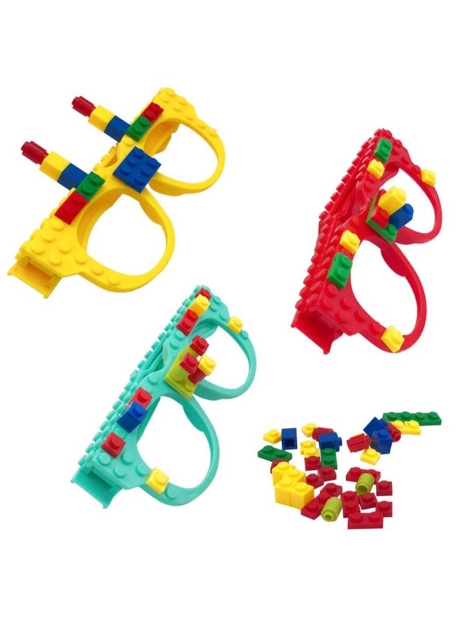 DIY Building Bricks Toys, Glasses Building Blocks Games for Kids Birthday Party Favor Block Theme Party Supplies