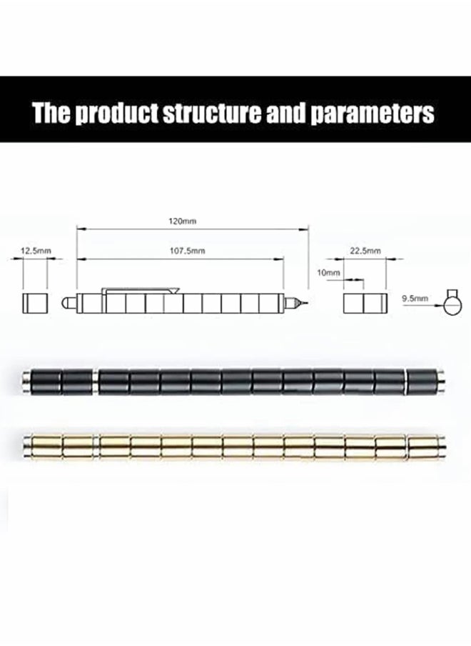Magnetic Fidget Pen, Decompression Metal Writing Tool, Multifunctional Ballpoint Pen, Stress Relief Gadget, Perfect Gift for Kids and Friends in Gold