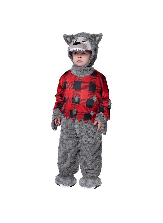 Halloween Baby Boy Werewolf Costume, Toddler Wolf Jumpsuit For Boys And Girls Infants Unisex Halloween Costume For Dress Up Party (3T)