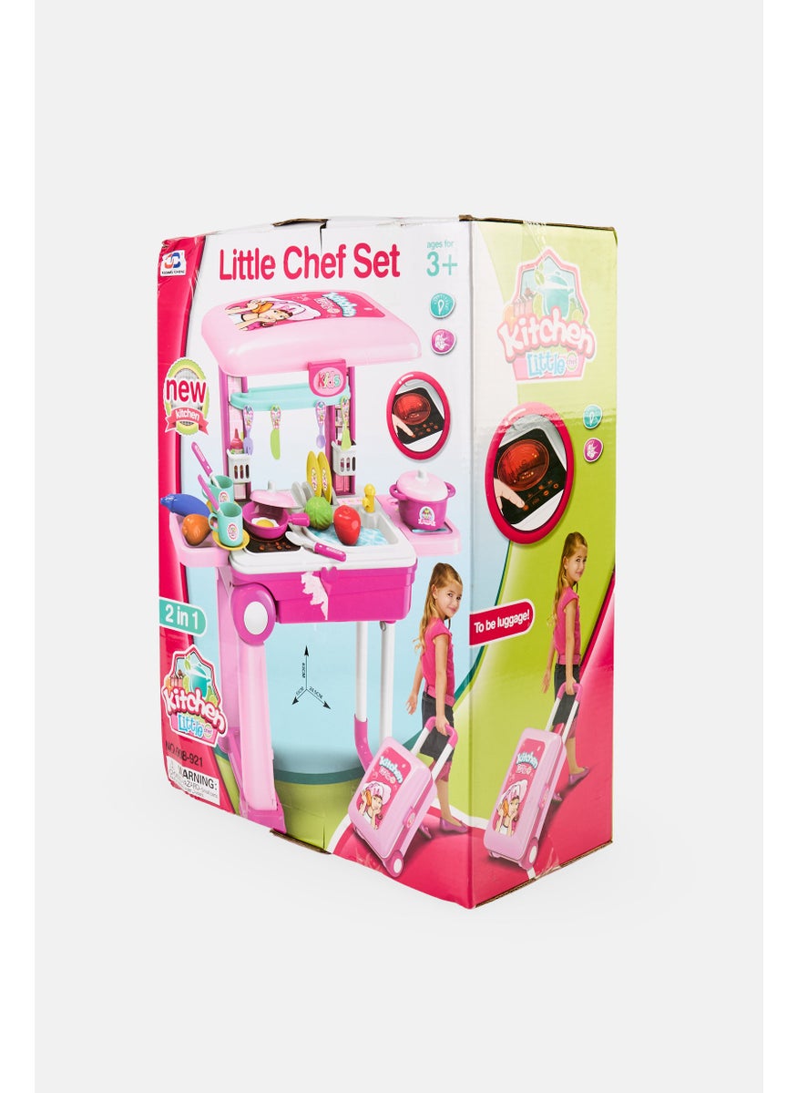 2 in 1 Kitchen Play Set with Suitcase Trolley