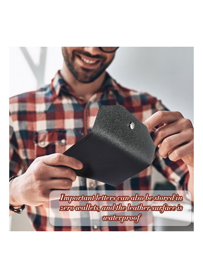 3 Pieces Cash Envelopes Bag PU Leather Cash Money Pouch Cash Wallet Envelope Reusable for Spring Festival Wedding Birthday Graduation Holidays (Black, Orange, Dark Green)