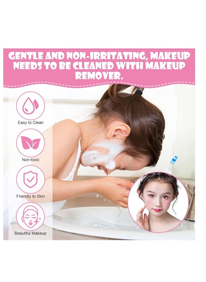 Kids Makeup Sets for Girls, 14 Colors Washable Children's Make Up Kit with Mirror, Non-Toxic Cosmetic Beauty Set Gift for Kids, Princess Pretend Play Games Toys Birthday, for Girls