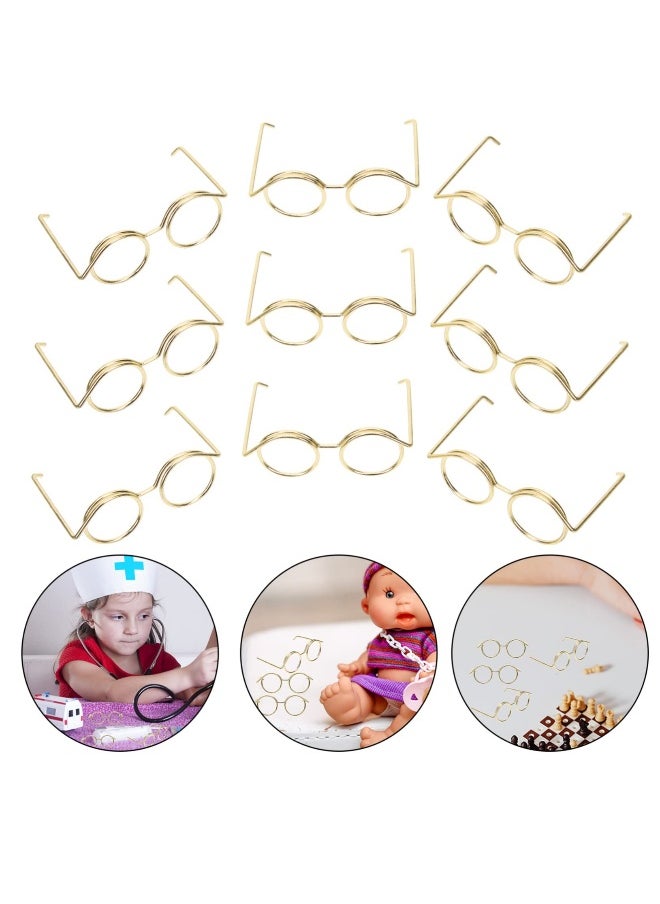 Doll Sunglasses Metal Wire Rim Clear Eyewear, Doll Dress Up Eyeglasses Round Glasses for Dolls Pets Costume, Dress Up Eyeglasses Mini Dolls Costume Accessories  30pcs