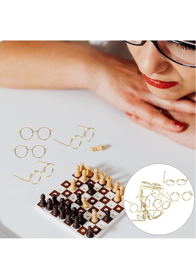 Doll Sunglasses Metal Wire Rim Clear Eyewear, Doll Dress Up Eyeglasses Round Glasses for Dolls Pets Costume, Dress Up Eyeglasses Mini Dolls Costume Accessories  30pcs